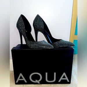 Aqua Heels glitter/sequins brand new never worn